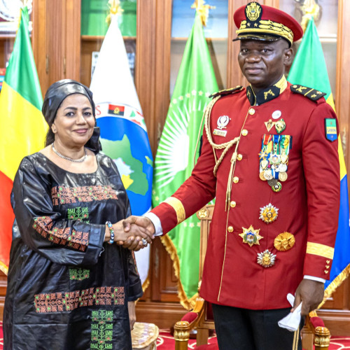 Le Président de la Transition, Président de la République, Chef de l’Etat le Général Brice Clotaire Oligui Nguema  accueille de nouveaux diplomates