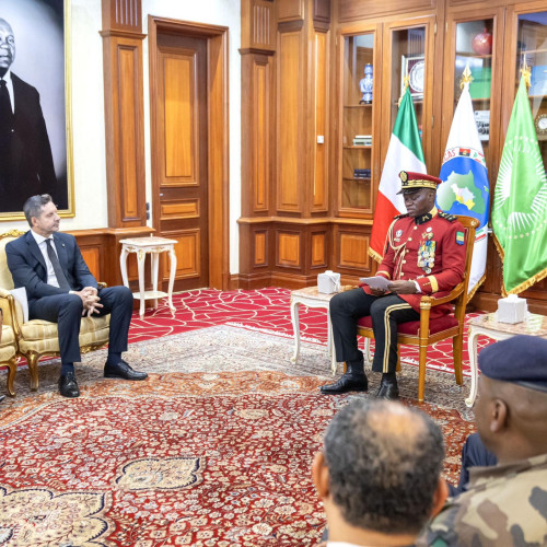 Le Président de la Transition, Président de la République, Chef de l’Etat le Général Brice Clotaire Oligui Nguema  accueille de nouveaux diplomates