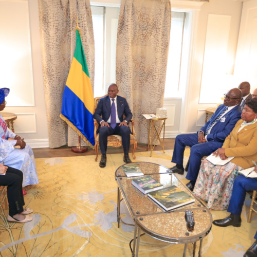 Le Président de la Transition, Président de la République, Chef de l’Etat, le Général Brice Clotaire Oligui Nguema, reçoit la Directrice du Secrétariat des Nations Unies pour les Forêts, Dr Juliette Biao